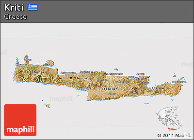 Satellite 3D Map of Kriti, cropped outside