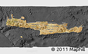 Satellite 3D Map of Kriti, darken, desaturated