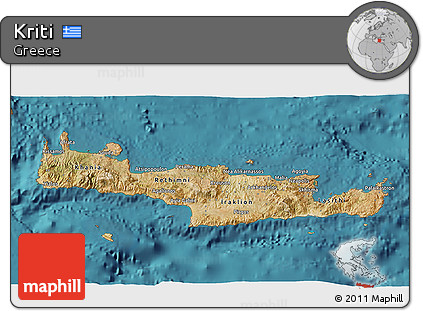 Satellite 3D Map of Kriti