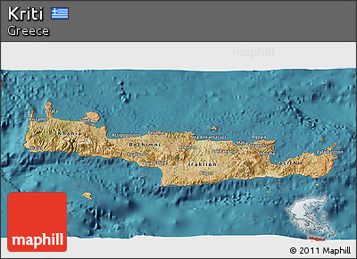 Satellite 3D Map of Kriti