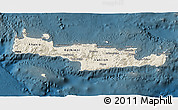 Shaded Relief 3D Map of Kriti, darken