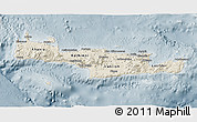 Shaded Relief 3D Map of Kriti, semi-desaturated