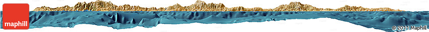Satellite Horizon Map of Kriti, single color outside