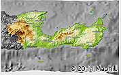 Physical 3D Map of Lasithi, darken, desaturated