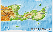 Physical 3D Map of Lasithi, political outside