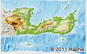 Physical 3D Map of Lasithi, shaded relief outside