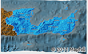 Political 3D Map of Lasithi, darken