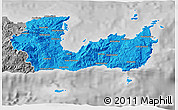 Political 3D Map of Lasithi, desaturated