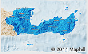 Political 3D Map of Lasithi, lighten
