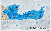 Political 3D Map of Lasithi, lighten, semi-desaturated