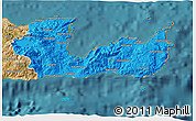 Political 3D Map of Lasithi, satellite outside