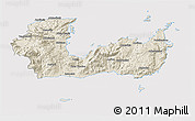Shaded Relief 3D Map of Lasithi, cropped outside