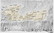 Shaded Relief 3D Map of Lasithi, desaturated