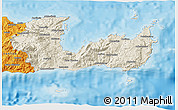 Shaded Relief 3D Map of Lasithi, political outside
