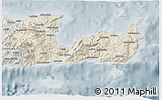 Shaded Relief 3D Map of Lasithi, semi-desaturated