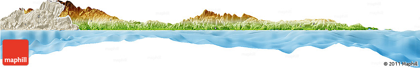 Physical Horizon Map of Lasithi, shaded relief outside