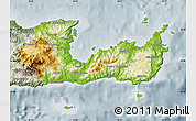 Physical Map of Lasithi, semi-desaturated