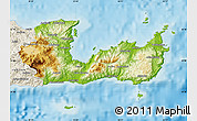 Physical Map of Lasithi, shaded relief outside