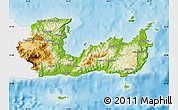 Physical Map of Lasithi, single color outside