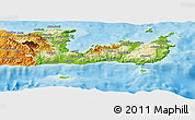 Physical Panoramic Map of Lasithi, political outside