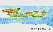 Physical Panoramic Map of Lasithi, single color outside