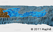 Political Panoramic Map of Lasithi, darken