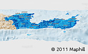 Political Panoramic Map of Lasithi, lighten