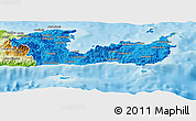 Political Panoramic Map of Lasithi, physical outside