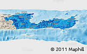 Political Panoramic Map of Lasithi, shaded relief outside
