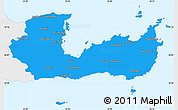 Political Simple Map of Lasithi, single color outside