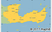 Savanna Style Simple Map of Lasithi, single color outside
