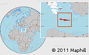 Gray Location Map of Kriti, highlighted country
