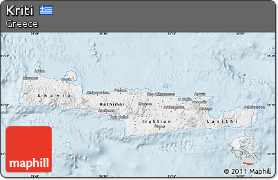 Gray Map of Kriti, single color outside
