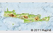 Physical Map of Kriti, lighten