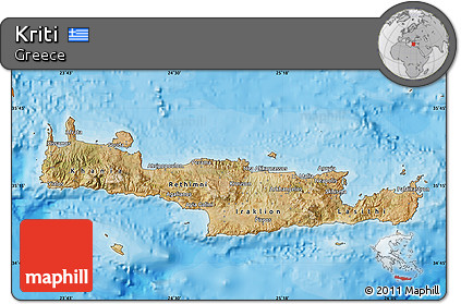 Satellite Map of Kriti, political outside