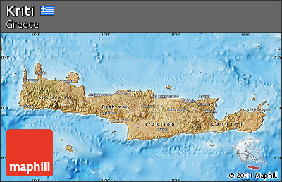Satellite Map of Kriti, political outside