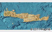 Satellite Map of Kriti, single color outside