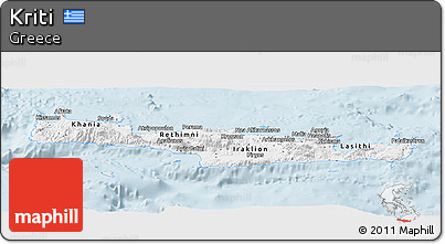 Gray Panoramic Map of Kriti, single color outside