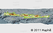 Physical Panoramic Map of Kriti, darken, semi-desaturated