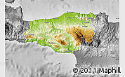 Physical Map of Rethimni, desaturated