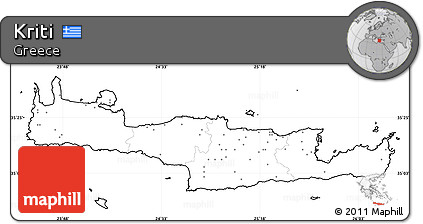 Blank Simple Map of Kriti, no labels