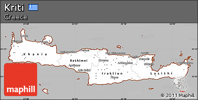 Gray Simple Map of Kriti, cropped outside