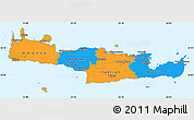 Political Simple Map of Kriti, single color outside, borders and labels