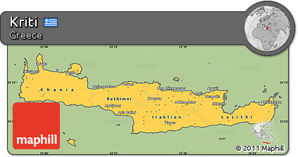 Savanna Style Simple Map of Kriti, cropped outside