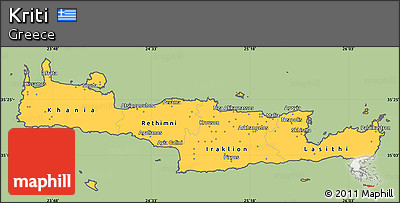 Savanna Style Simple Map of Kriti, cropped outside