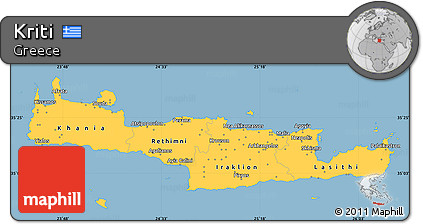 Savanna Style Simple Map of Kriti
