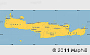 Savanna Style Simple Map of Kriti, single color outside