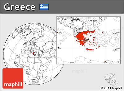 Blank Location Map of Greece