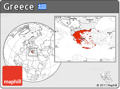 Blank Location Map of Greece