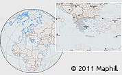 Gray Location Map of Greece, lighten, semi-desaturated